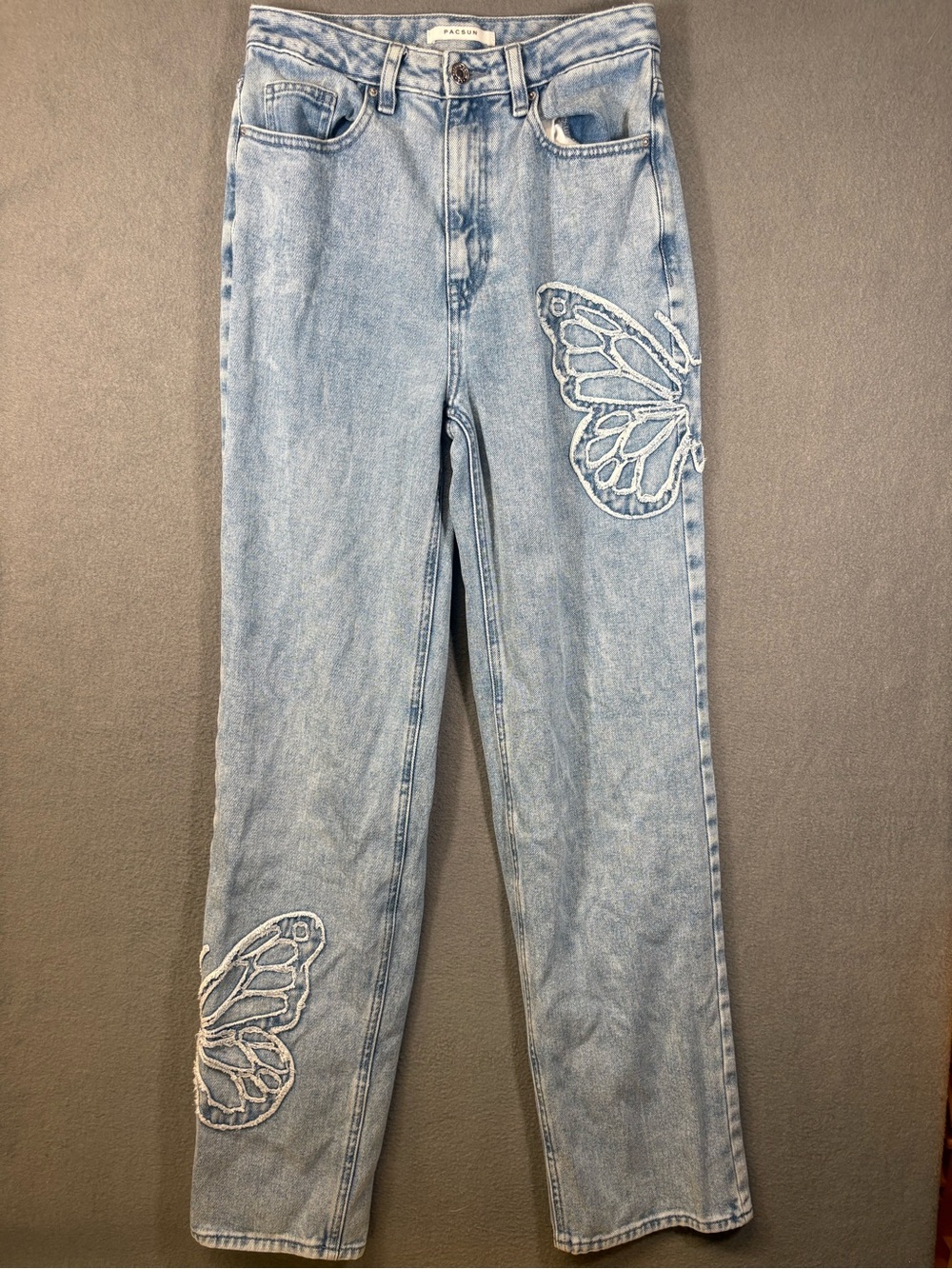 PacSun Jeans Butterfly Patch '90s Boyfriend Blue Sz. 25